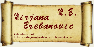 Mirjana Brebanović vizit kartica